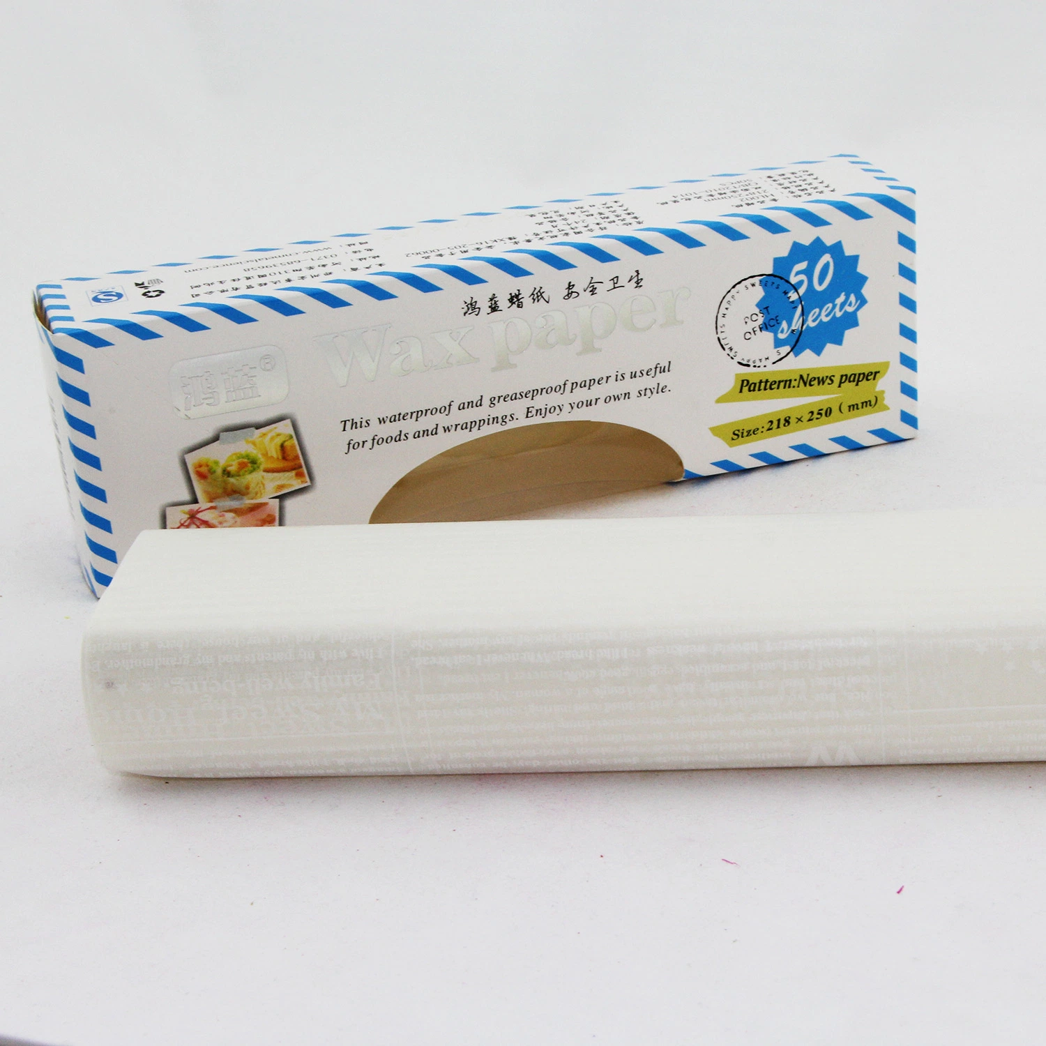 Custom Printed Wax Candy Paper Wrapper Biodegradable Food Packing Wax Paper