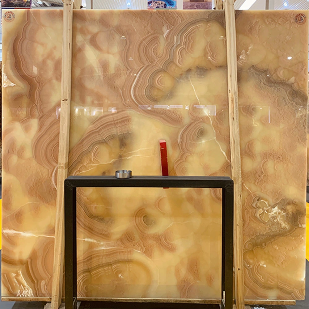 Goldtop High quality/High cost performance  Natural Stone Orange Onyx Slab Agate Tiles Home Decoration Floor Wall Panels