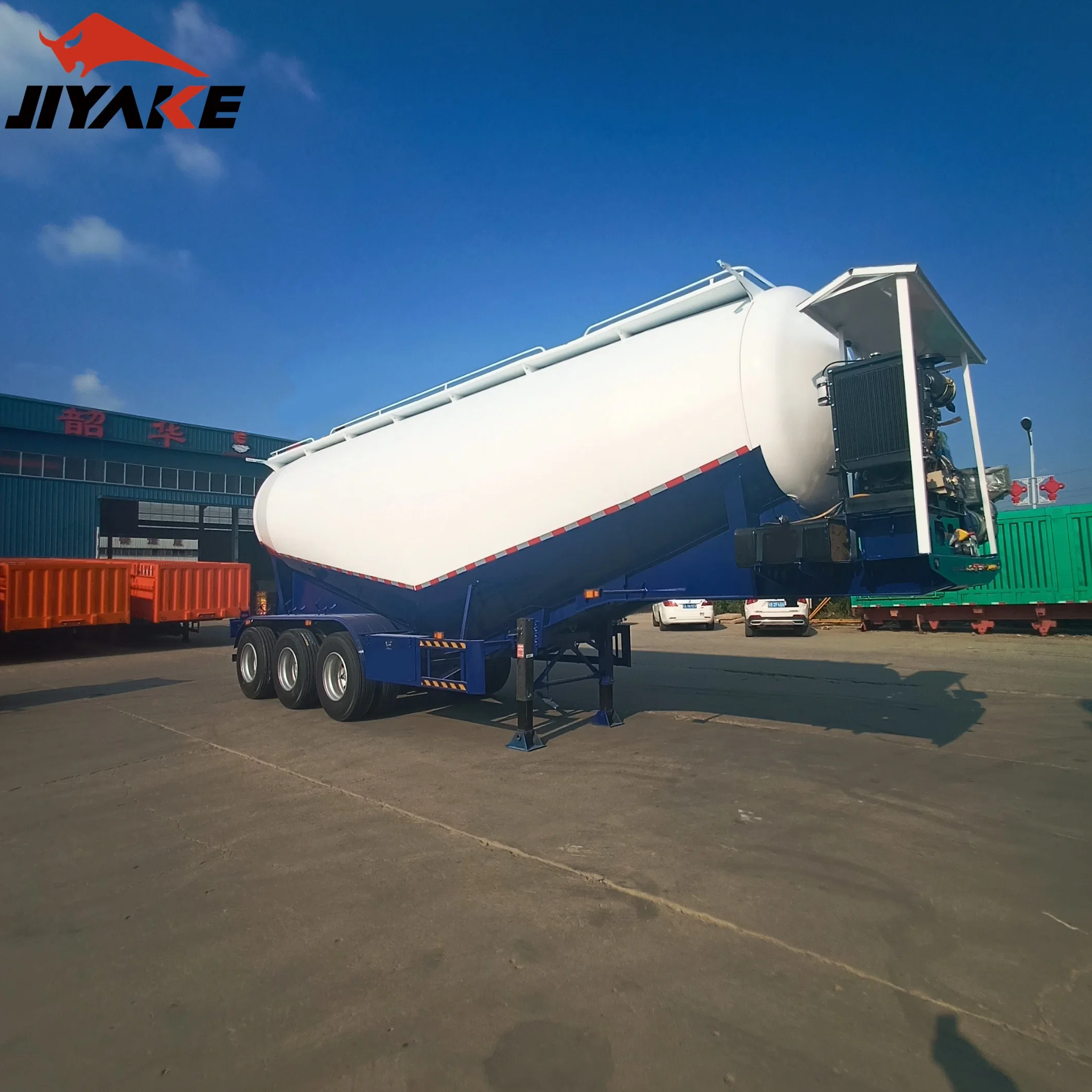 Jiyake 32m3 38m3 40m3 45m3 40ton 2/3 Axles polvo Cemento Tanque de cemento de transporte tanque de semirremolque para la venta