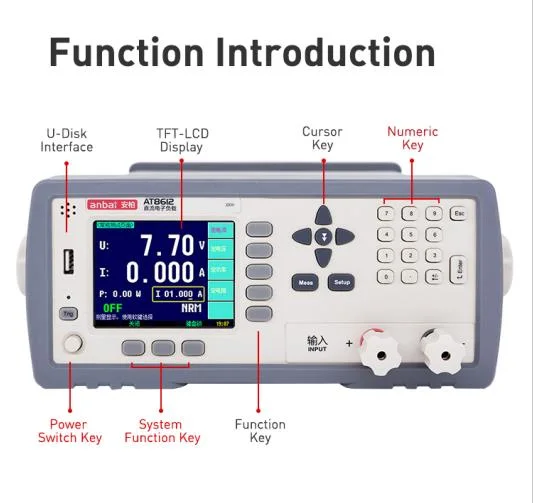 At8612 instrumento electrónico de carga CC de capacitância de indutância e medidor de resistência Metros