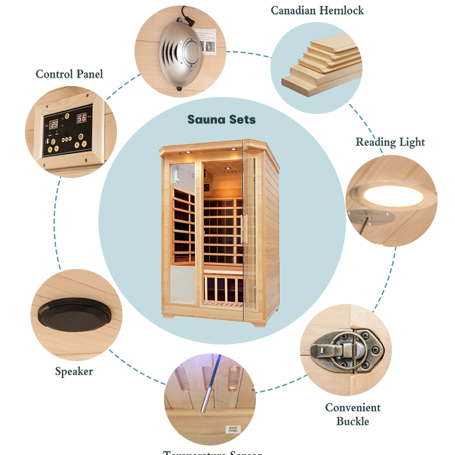 2 Person Tragbare Infrarot Sauna Kabine Niedrige Emf Fabrik Preise Sauna