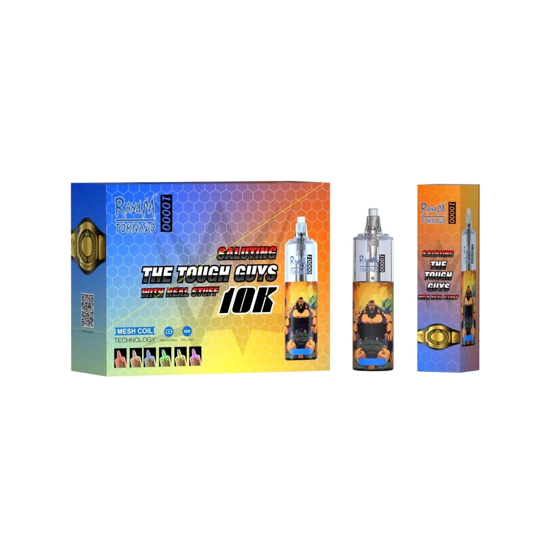 2023 Hot Selling Einweg-Großhandel/Lieferant Vape Bar Randm Tornado 10000 Puffs mit 24 Geschmacksrichtungen Mesh Coil Einweg Pod Vape