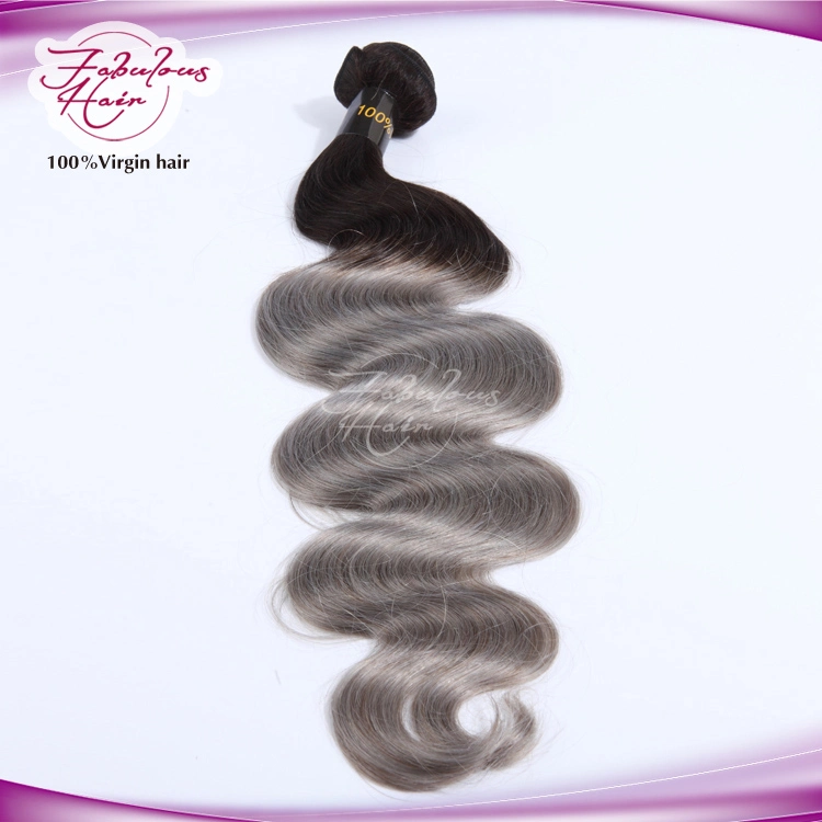 Body Wave Ombre Black to Grey Color Fashion Human Hair