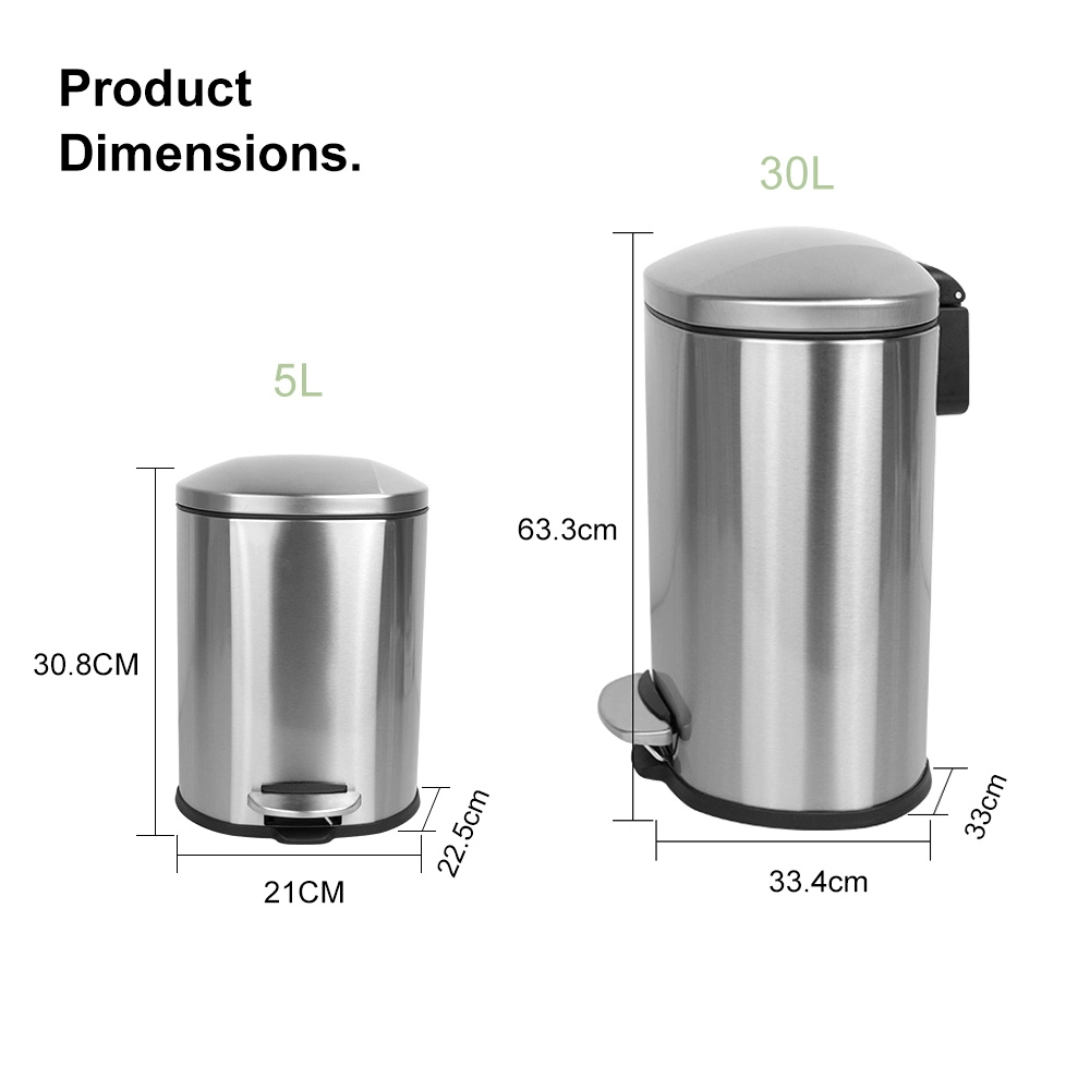 5L Apple Shape Stainless steel Pedal Trash Can