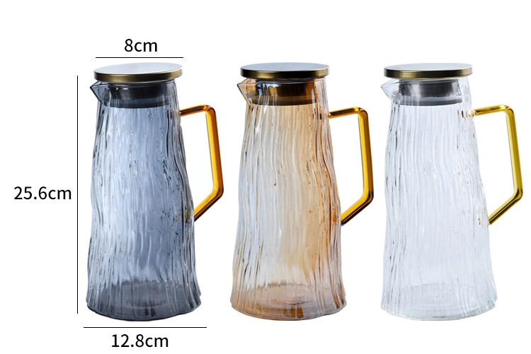 Ensemble de carafe à thé glacé coloré avec couvercle chauffant pour bec verseur Cruche résistante pour thé jus de limonade vin café lait Et bien plus encore