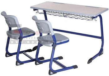 Étude collaborative STEM en classe de l'école primaire, du collège et du lycée K1-K12 avec bureau simple ou double, fixe ou réglable en hauteur, accompagné d'une chaise et d'un emplacement pour stylo.