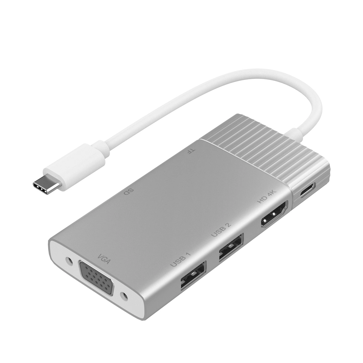 Тип C для VGA HDMI 8-в-1 ЭБУ системы 4K док-расширения USB-концентратор