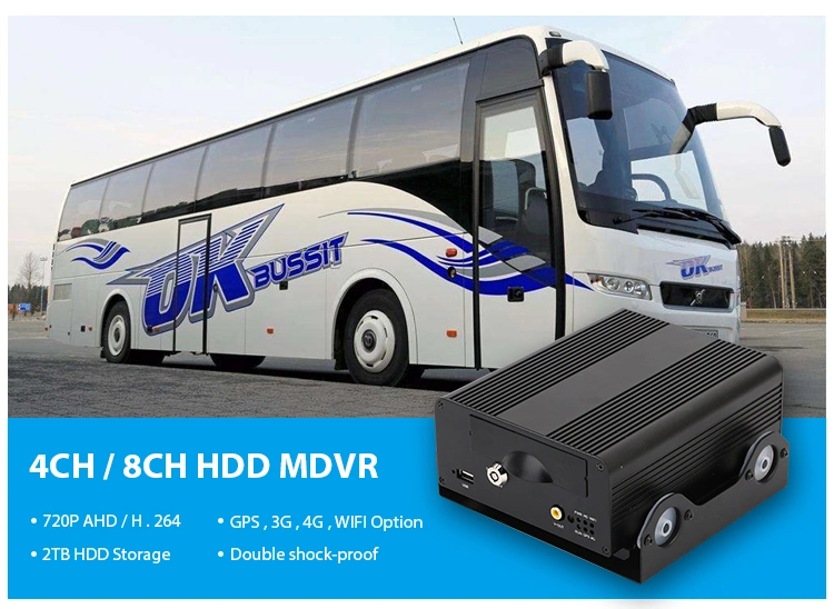 1tb Hard Disk Wi Fi GPS 4G Truck Mobile DVR Camera System