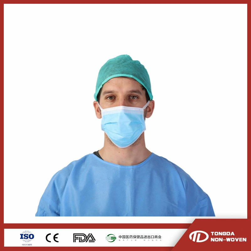 Surgical/Medical/Hospital/Scrub/Work/Snood/SMS Nonwoven Disposable PP Cap for Doctor/Surgeon/Nurse/Worker with Tie