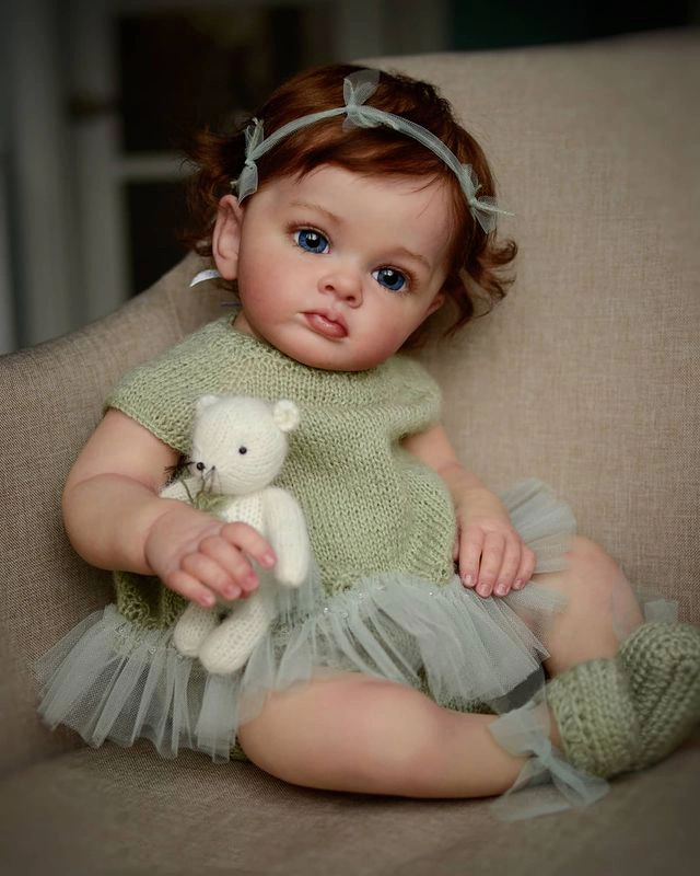 60cm terminé dans l'image de poupée Reborn Doll Tutti Toddler fille poupée de peinture à la main avec la genèse de la peinture de haute qualité poupée de la peau 3D