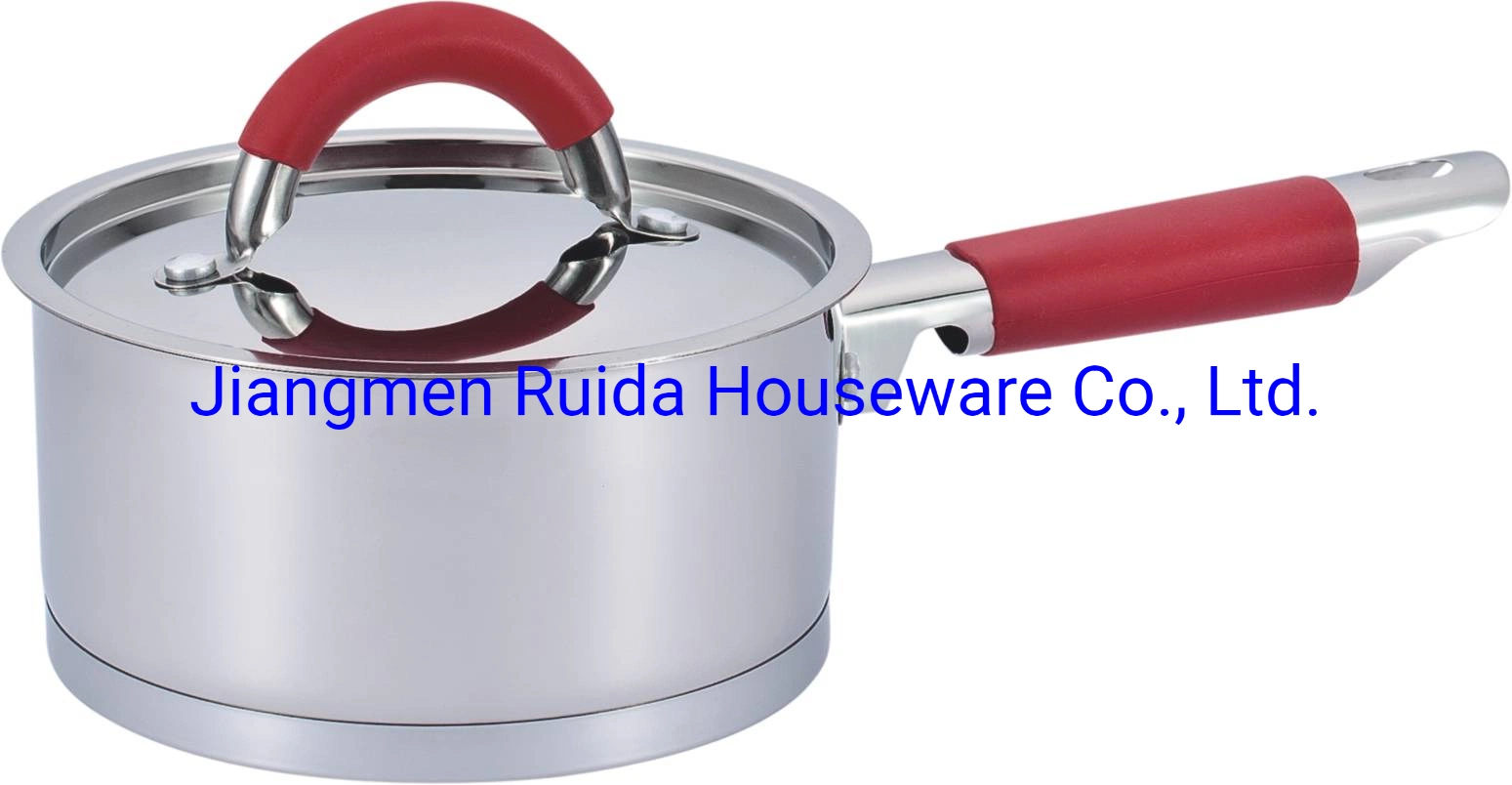 Kitchen Ware of 2PCS Stainless Steel Saucepan in Silicon Handle