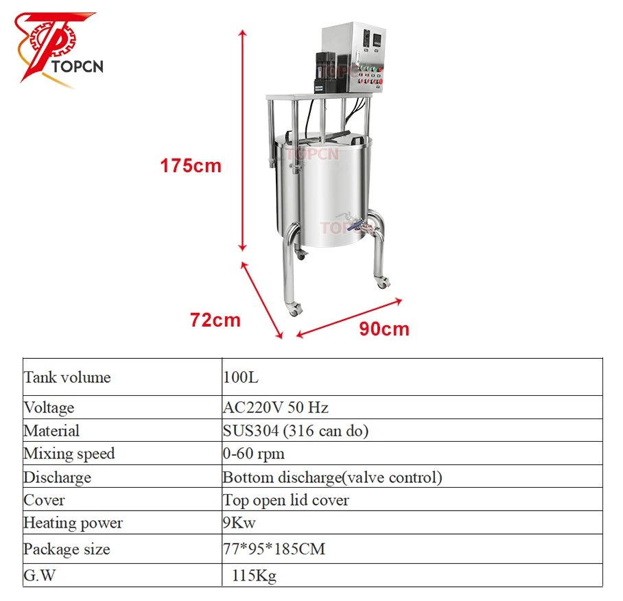 Low Price Chemicals Production Equipment 100L Double Layer Small Liquid Soap Making Mixing Machine