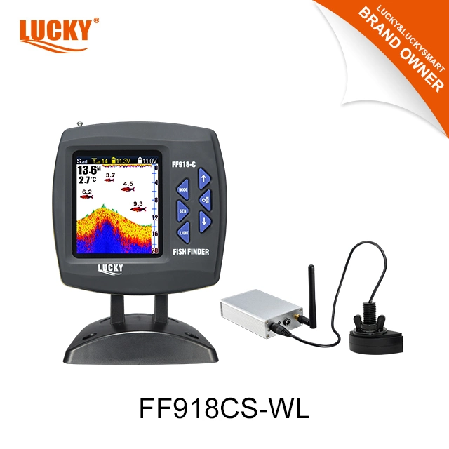 Lucky Fish Sonar FF918CS-Wl Colored DOT-Matrix Display Fish Finder with Maps