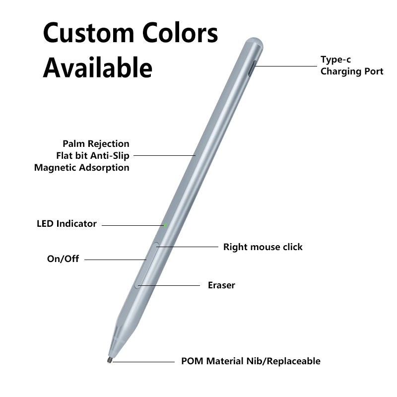 Tilt Function Mpp Pressure Magnetic Active Touch Screen Stylus Pen with Palm Rejection for Microsoft Surface