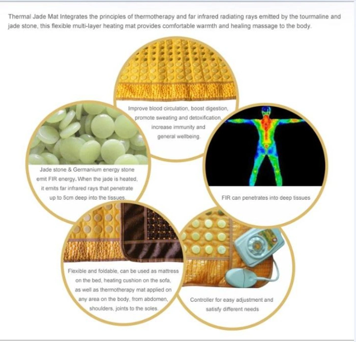 3-Ball Jade Calefacción sentado Mat estimular el flujo de sangre JKF-Dt-388
