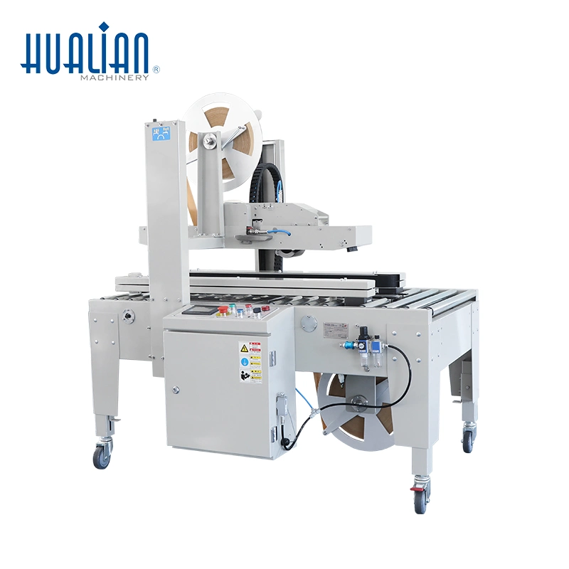 Fxw-6050 Hualian Environmental Friendly Water Activated Kraft Paper Tape Carton Case Box Sealer Sealing Packaging Machine