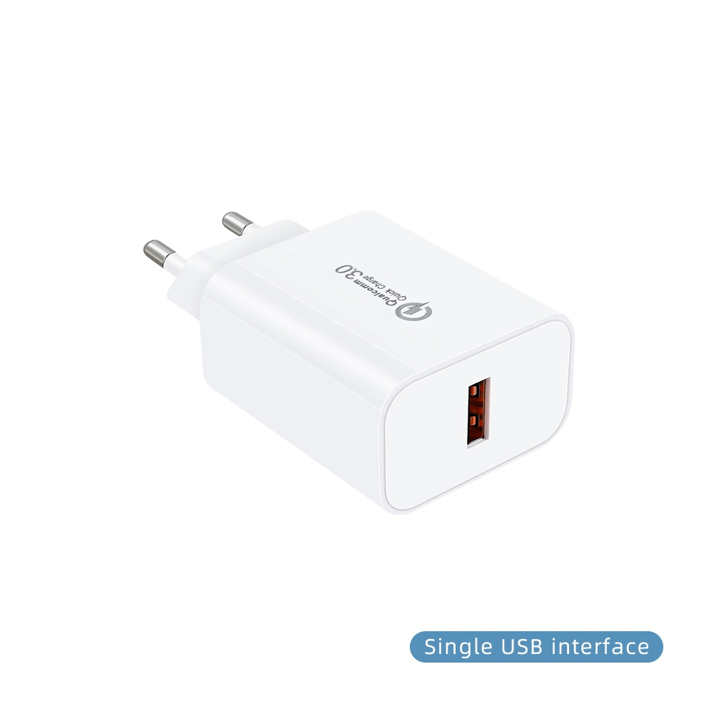 QC3.0 EU Single Port USB Charger 5V 9V 12V Smart Phone Fast Charger European Standard Plug Charger