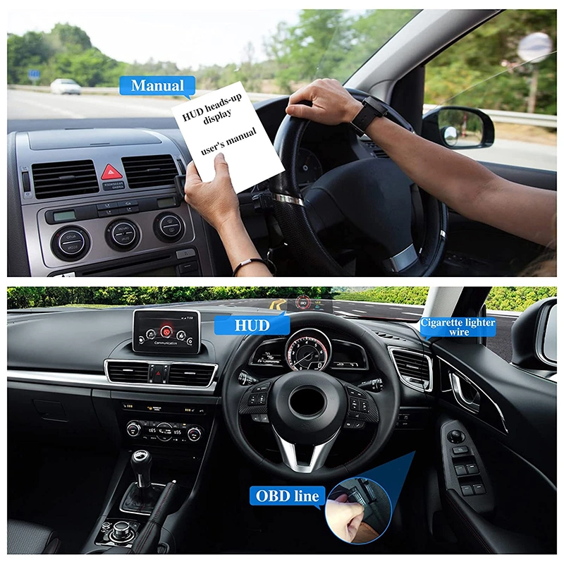 Hud tête vers le haut Affichage écran Tableau de bord C3 Projecteur Android système d'alerte de vitesse de navigation pour voiture de la palette de compteur de vitesse GPS