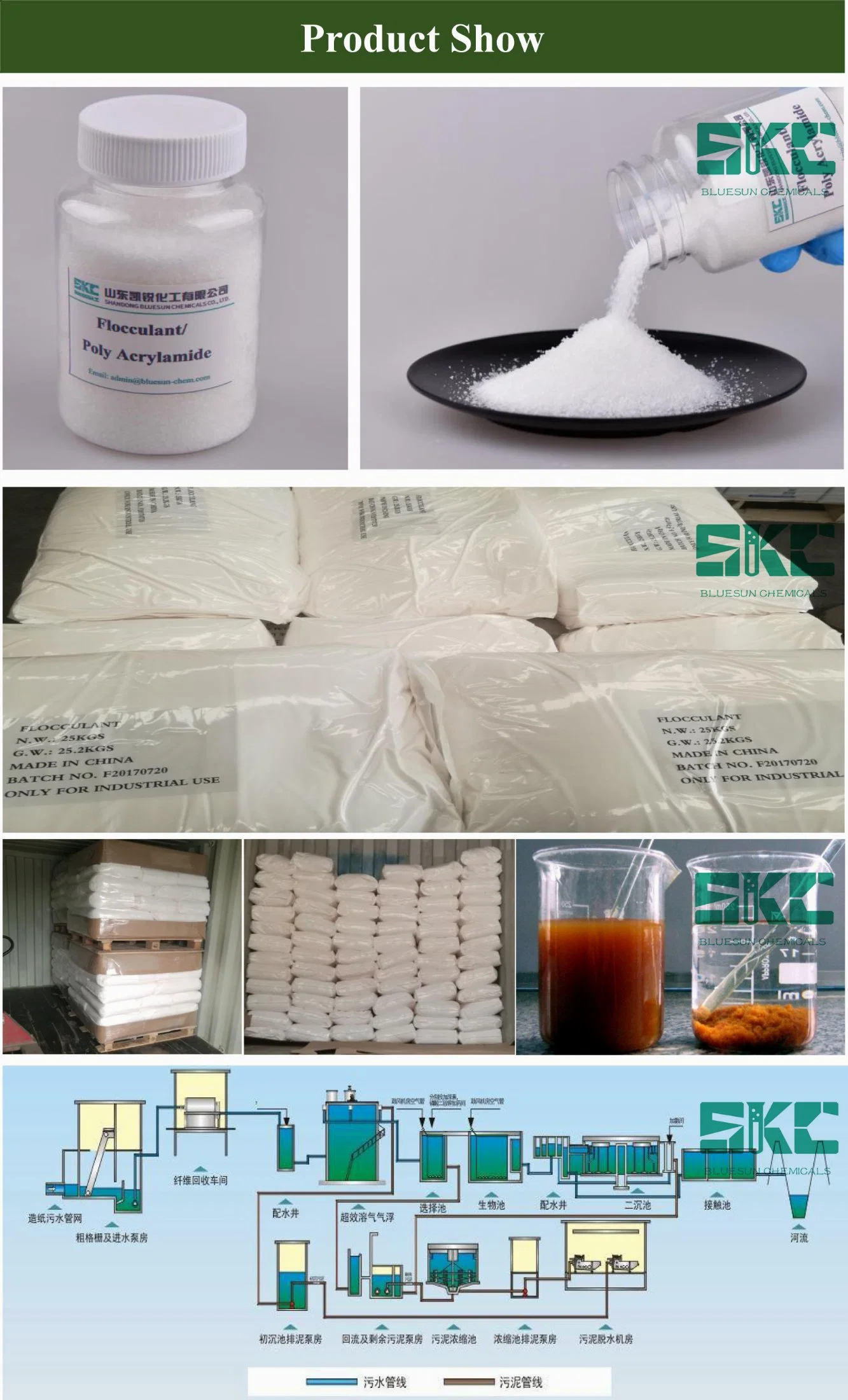 PAM Polyacrylamide/ Used as Flocculant/ Powder/ Wastewater Treament