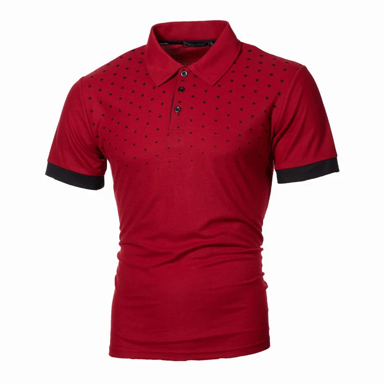 Sommer Neue Herren Solid Color Revers Polo Shirt Printed Fashion Kurzarm-T-Shirt