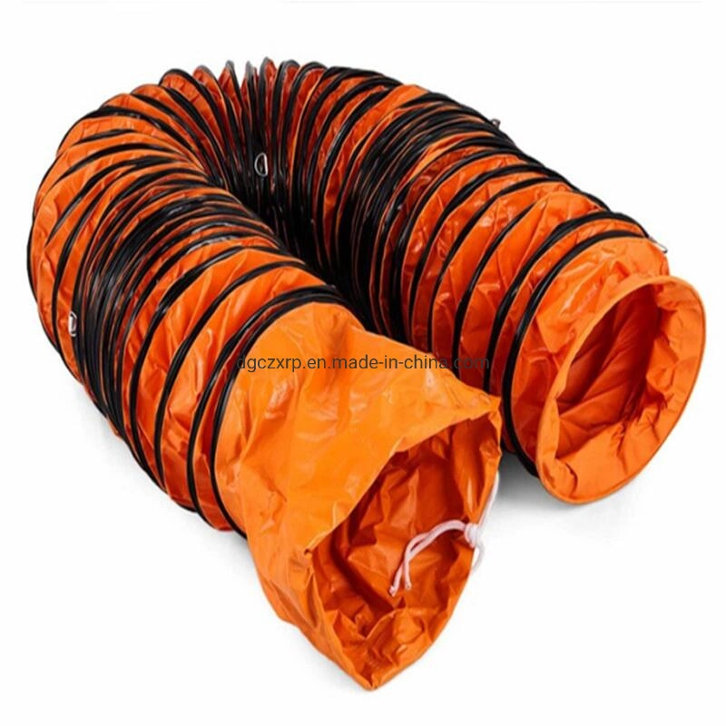 China Manufacturer PVC Material Orange Flexible Blower Ventilation Duct for Firefighting