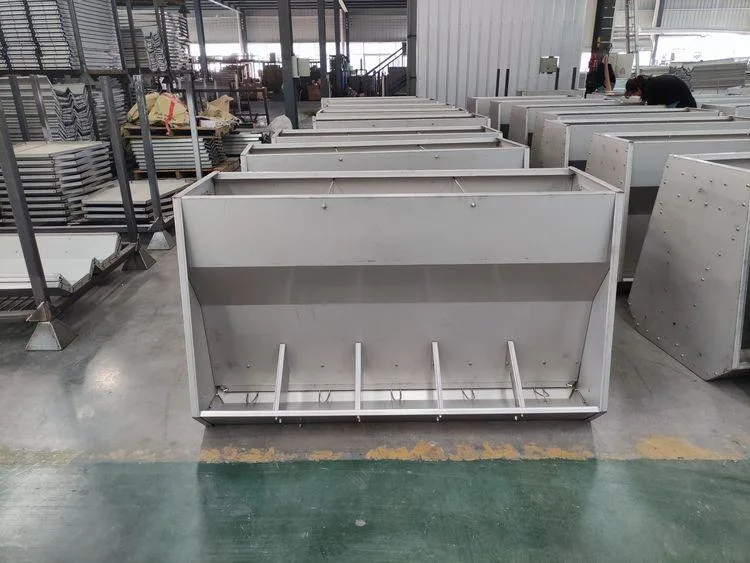 Swine Rearing Farm Equipment Feeding System Feeding Hopper Stainless Steel Feeder Trough