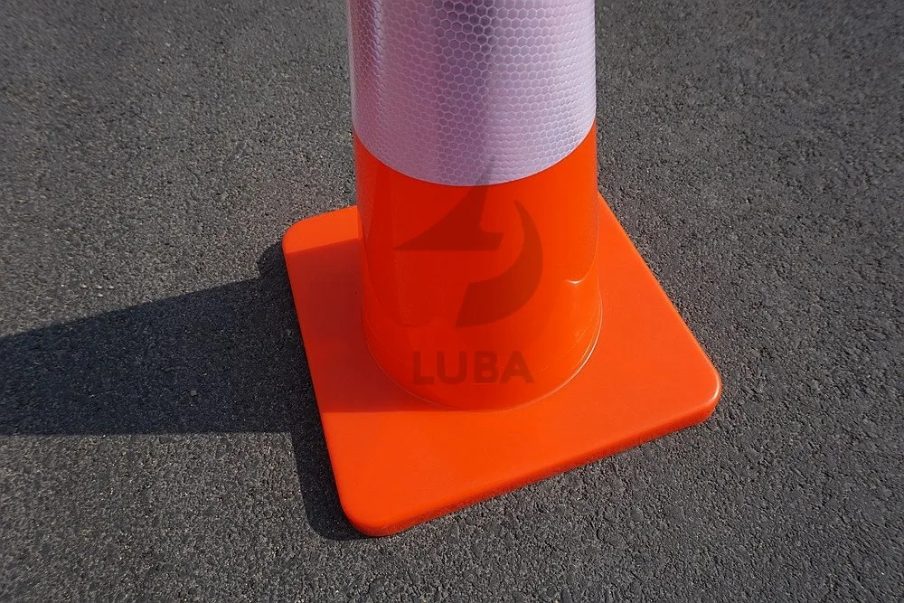 Orange Basis Reflektierende Soild PVC Road Cone für Sicherheit