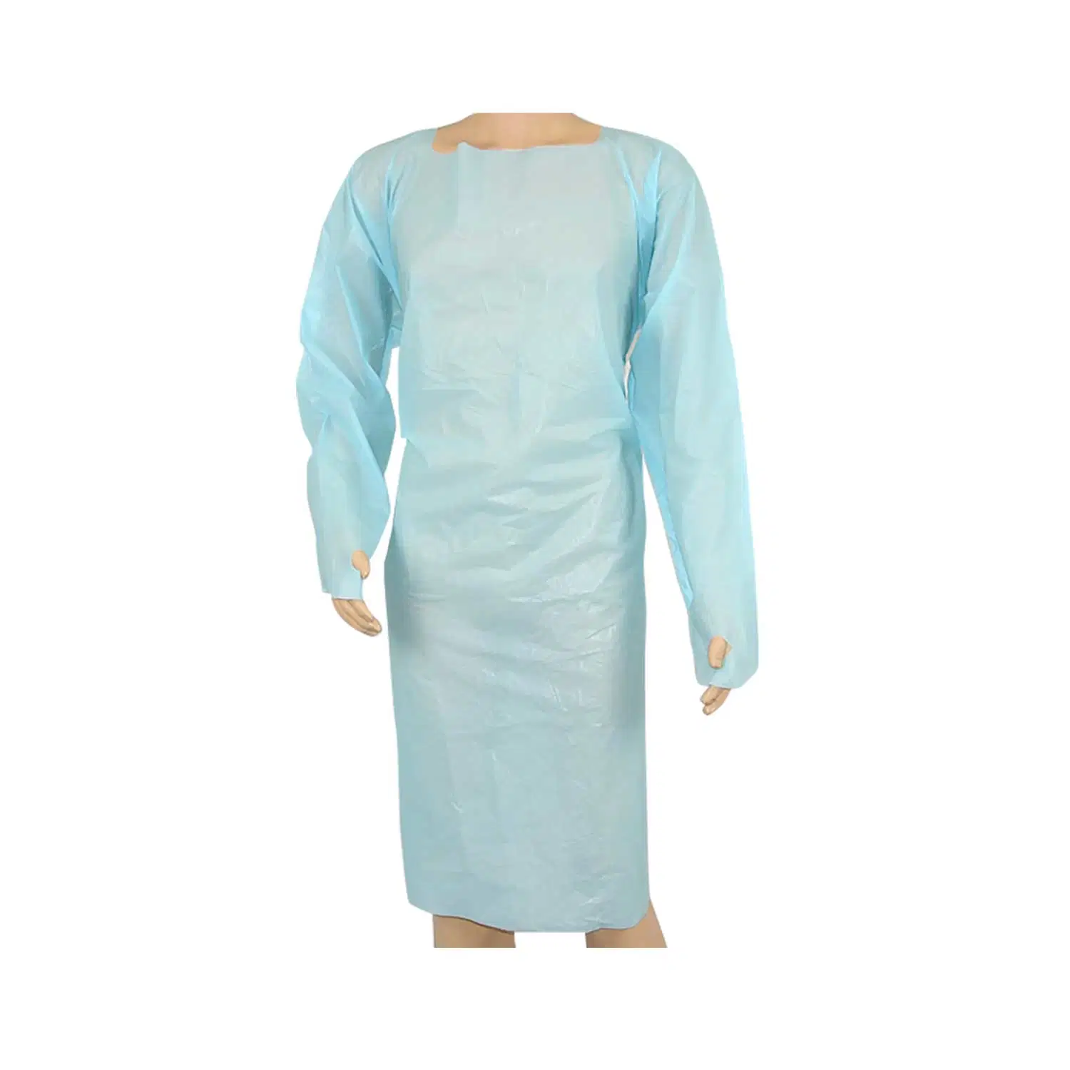 Médicos del Hospital desechable impermeable impermeable de aislamiento de la operación de cirugía El cirujano de Cirugía examen CPE vestido con el pulgar Loop