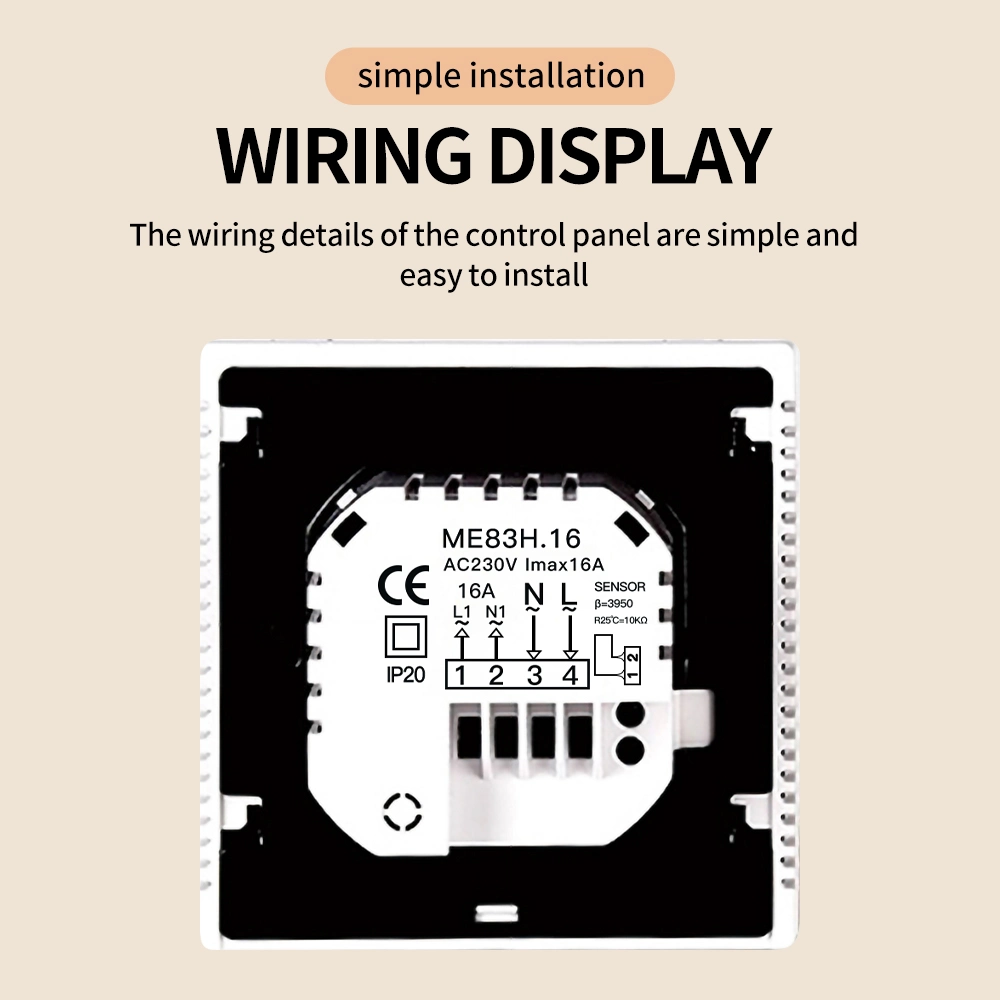 Mincohome Tuya LCD pantalla táctil termostato Sala programable termostato inteligente Termostato WiFi