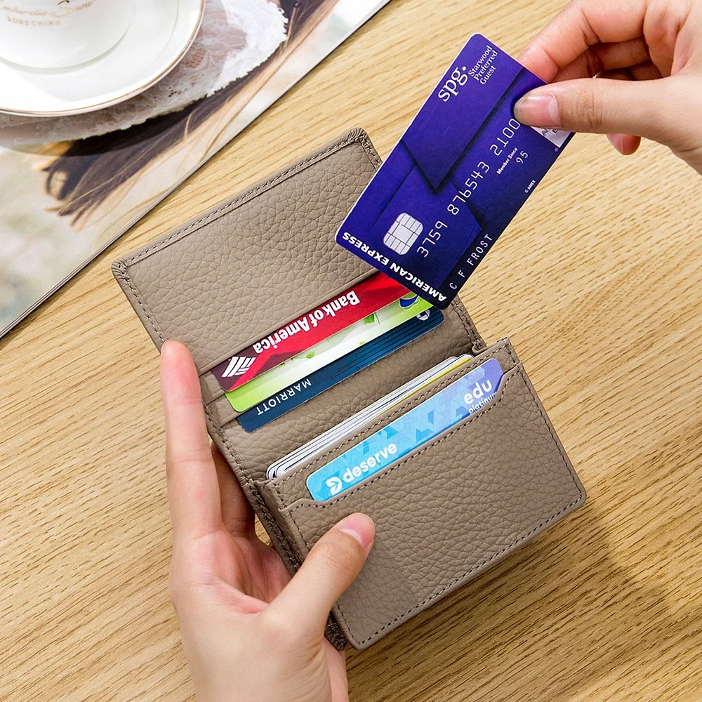 Männer und Frauen große Kapazität Luxus gewachste echtem Leder Clutch Geldbörse Multi Card Organizer