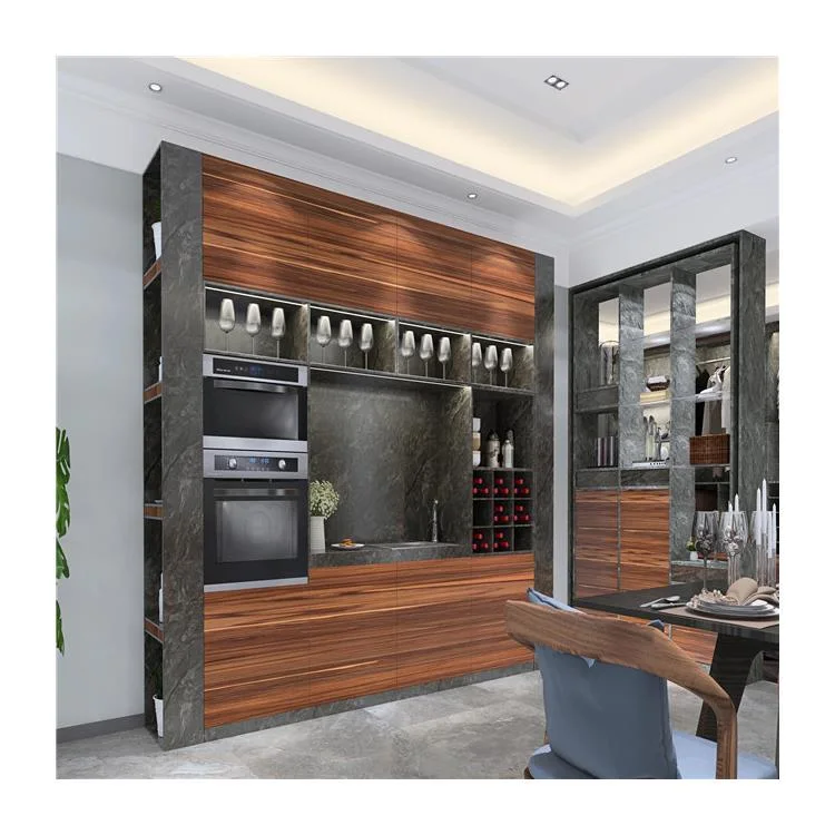 Home Furniture Classic Cheap Royal Timber Veneer Kitchen Cabinet