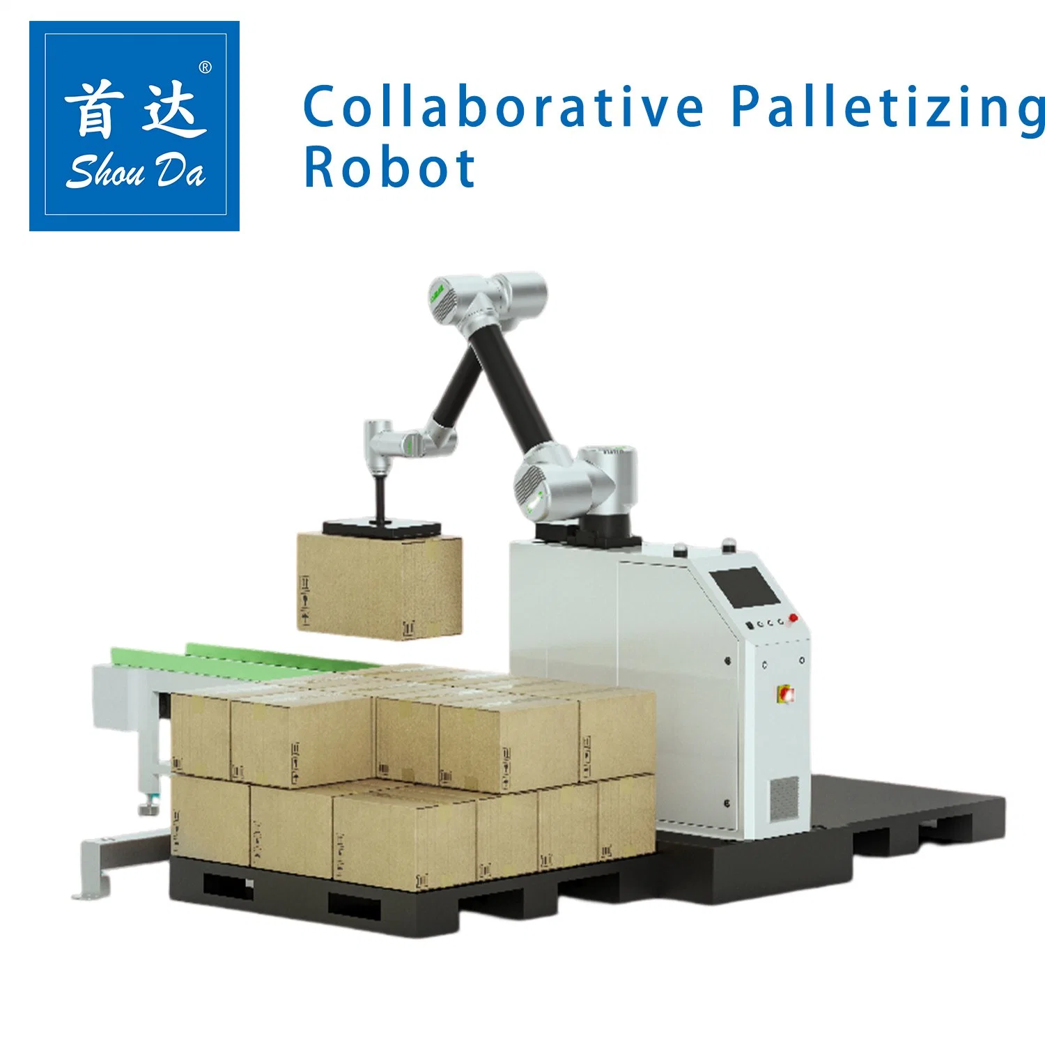 Plastic Packing Automatic Palletizer Arm Machine Bottled Water Oil Fertilizer Production Line