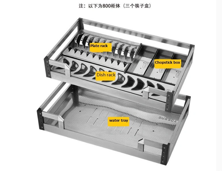 Nuevo diseño kitchen cabinet de sacar del cajón de acero inoxidable carrito