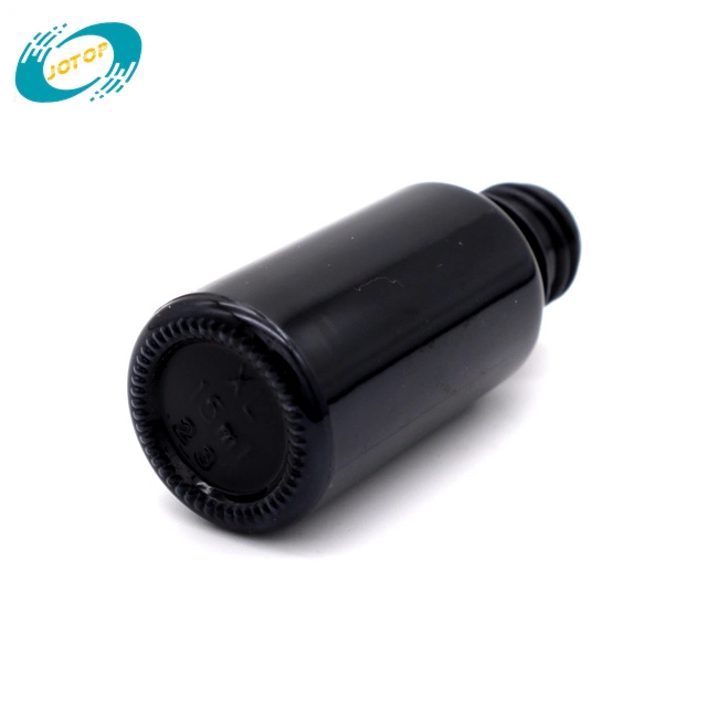 Empty Black Glass Essential Oil Dropper Bottle Cosmetic Packing Containers