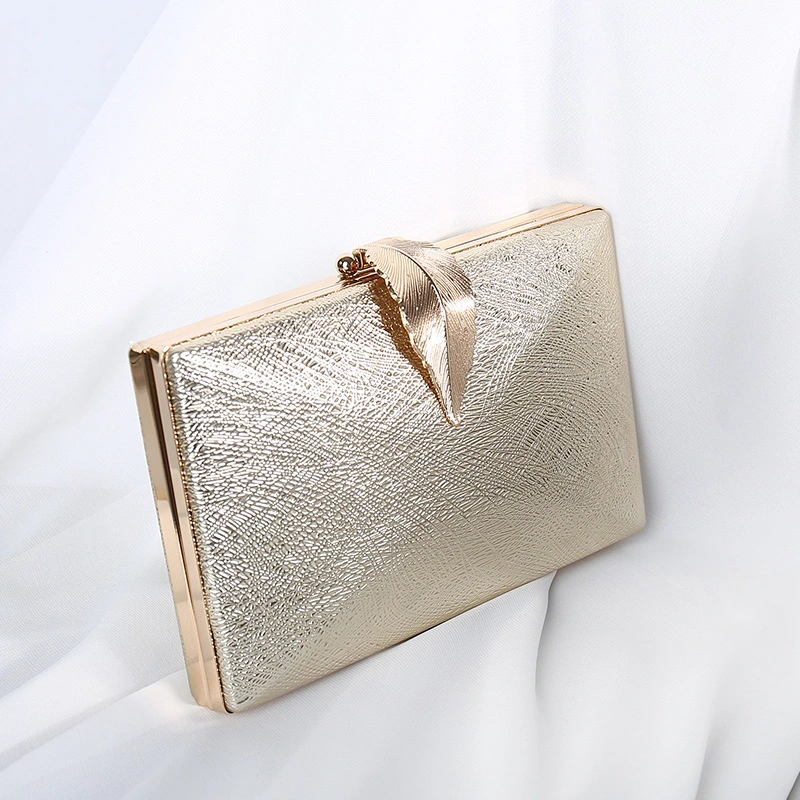 New Factory Direct Sales Women's Bag Dinner Bag Oblique Span Women's Small Bag Banquet Hand Bag Leaf Chain Small Square Bag