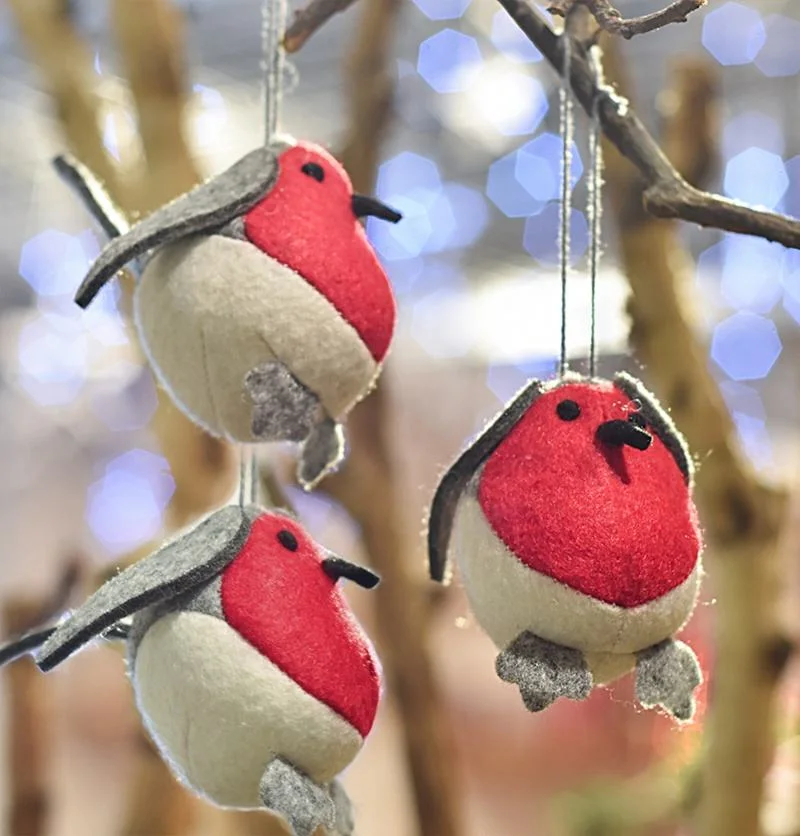 Decoración de vacaciones adorable Red Bird Figurita Doll Juguetes de Navidad