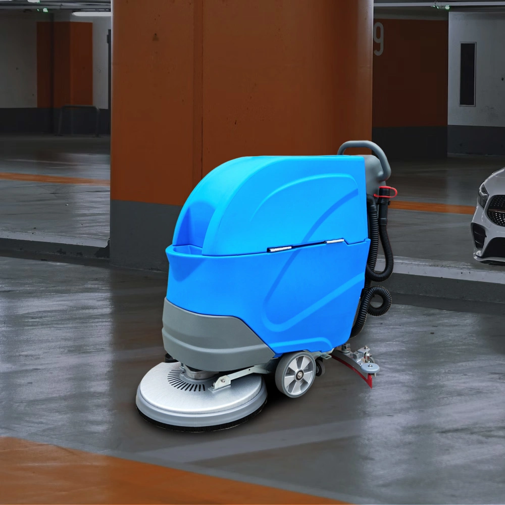 Shopping Mall Supermarket Restaurant Commercial Electric Walk Behind Washing Floor Scrubber Cleaning Equipment