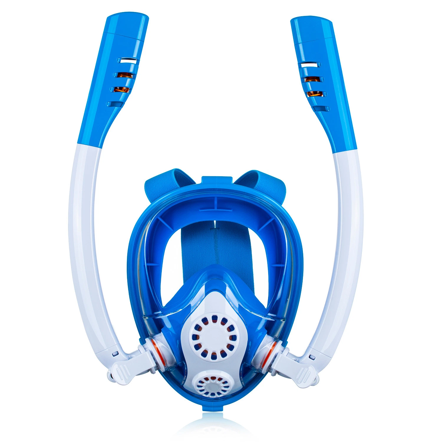 Doppel-Schlauch-Vollgesichtsmaske mit Easy Breathing System sicheres Schnorcheln Anti Nebel, Anti Leck für Kinder, Kinder, Jugendliche, Jugend, Junior