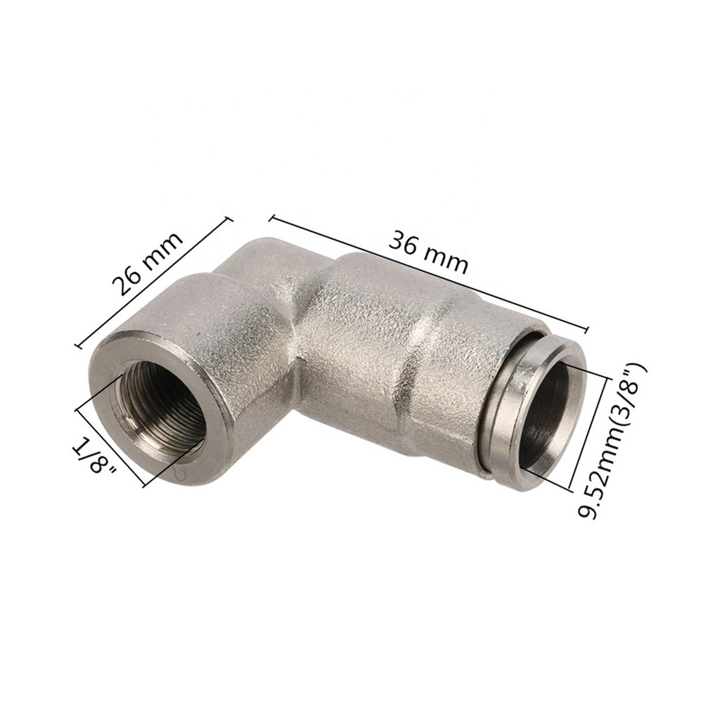 1/8" Rosca fêmea de 3/8" ETE/conector de cotovelo do bico de atomização 9.52mm do adaptador de acoplamento