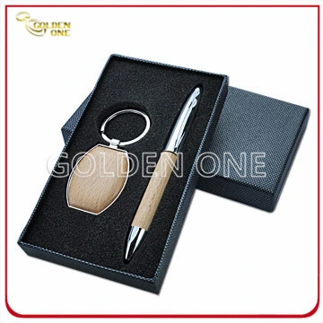 OEM/ODM High Level Quality Key Chain Promotion Leather Card Case and Keychain Gift Set