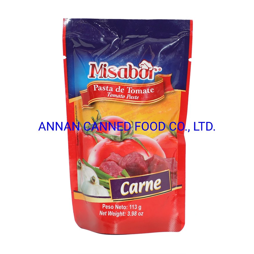 Salsa de tomate marca Misabor 113G en Self-Standing bolsas con verduras