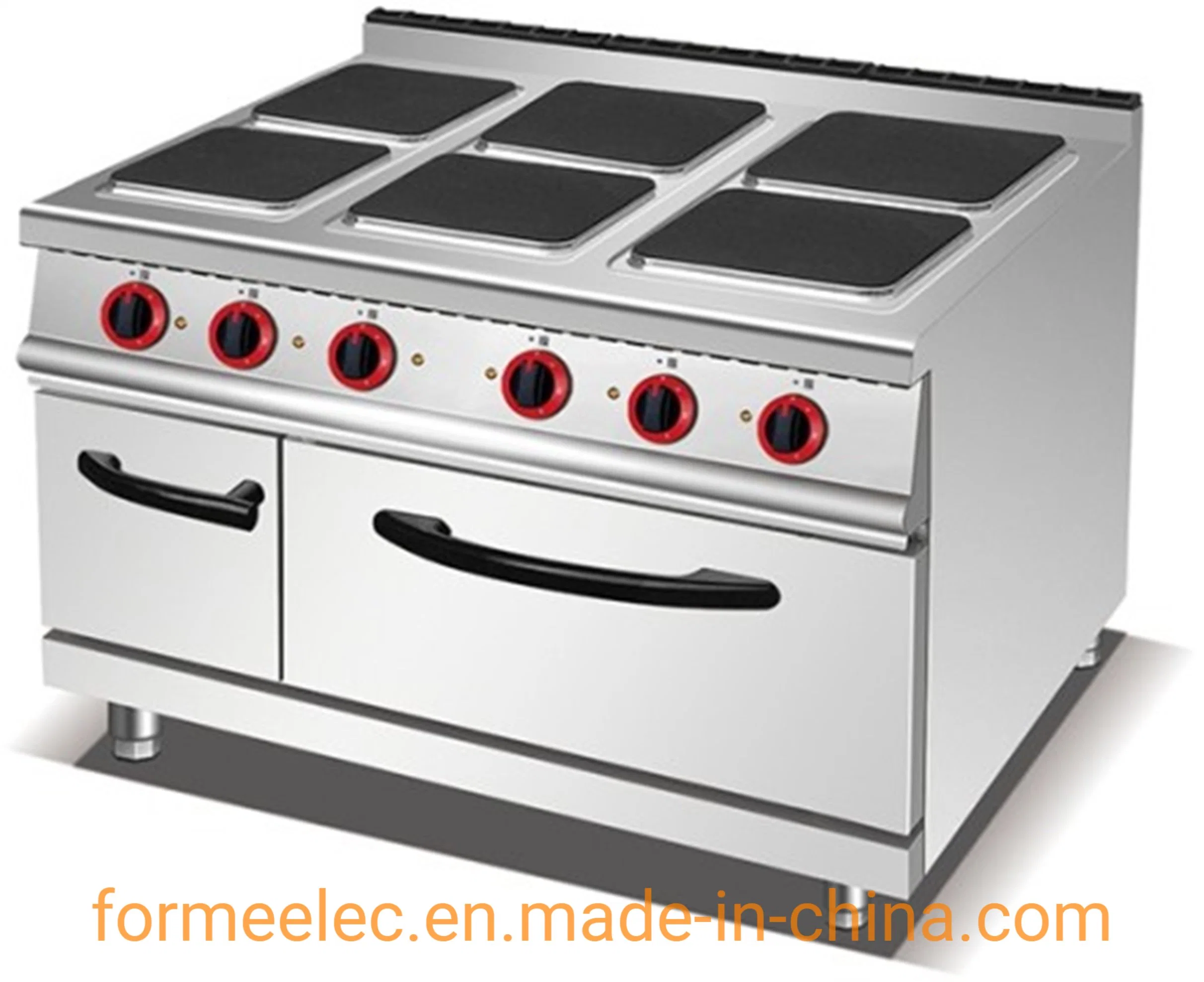 Western Kitchen Equipment Combination Oven Electric Range with 2-Hot Plate & Cabinet