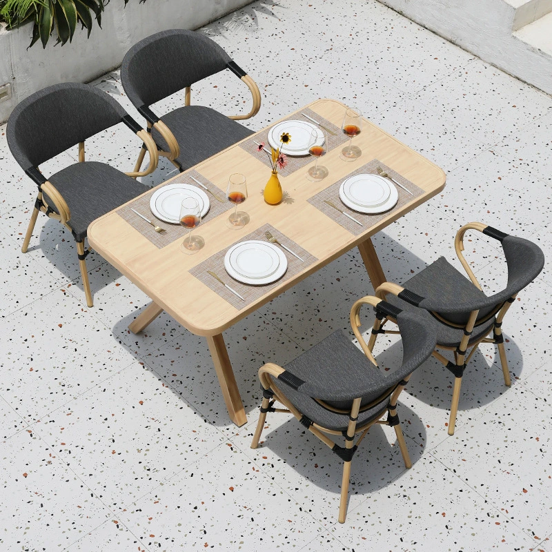 La moda Ocio baratos muebles de exterior patio trasero de alta de mimbre Rattan silla de jardín comedor