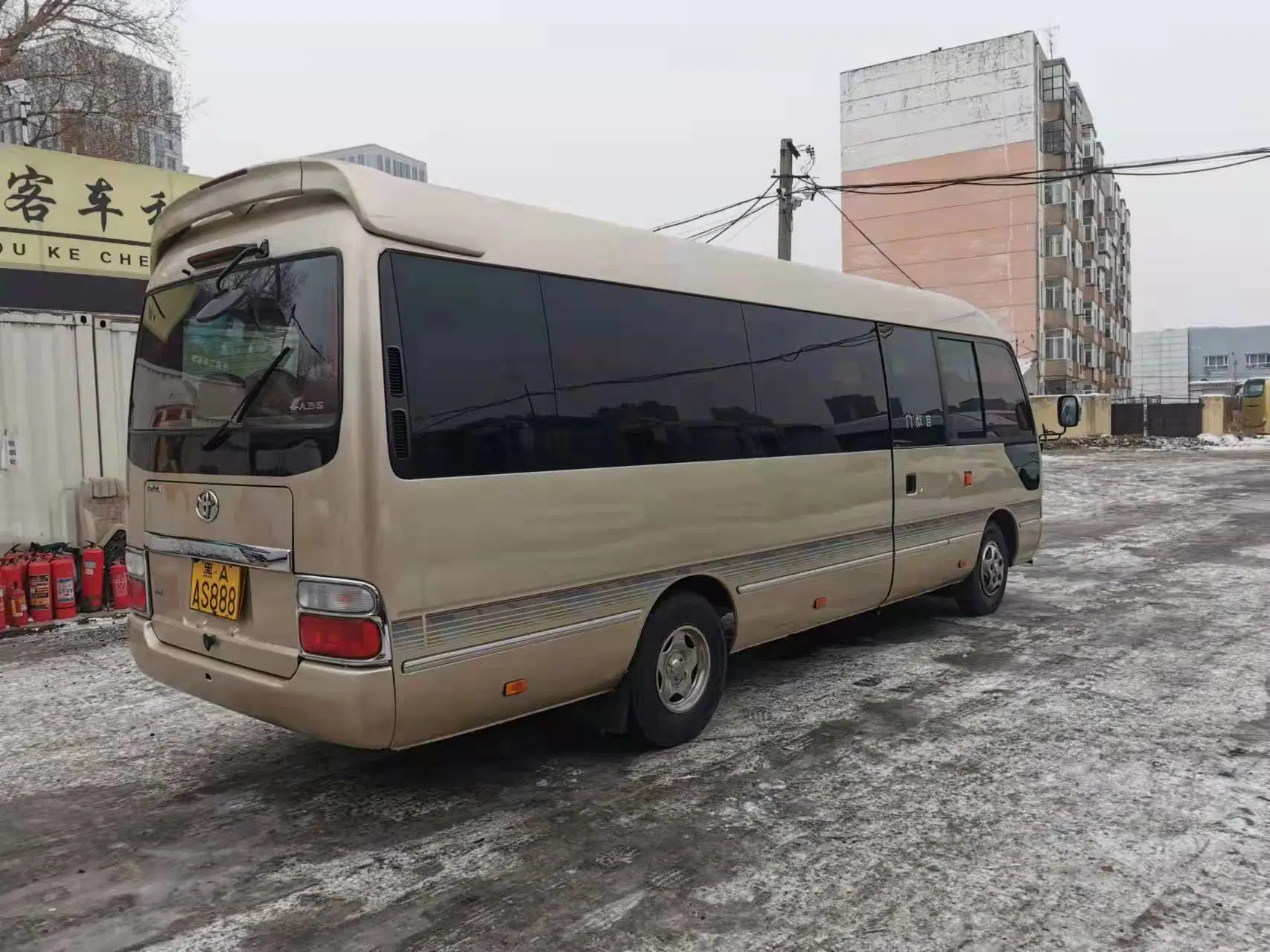 Usa Toyota Coaster Autobús de la ciudad de medio vehículo Original de segunda mano 30 asientos Bus