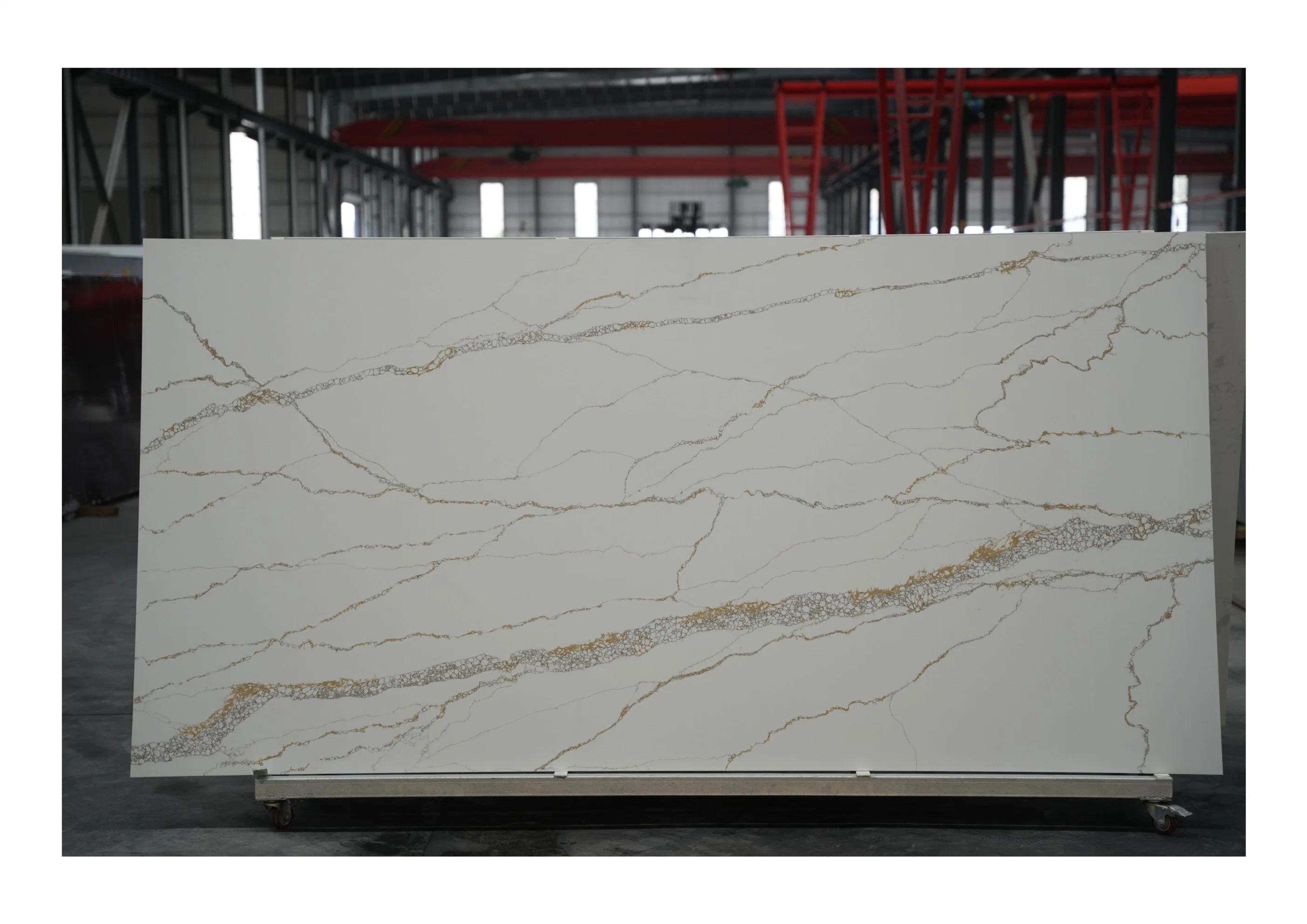 Pollution-Free Solid Surface Artificial Quartz Stone with Natural Veins for Kitchen Countertop