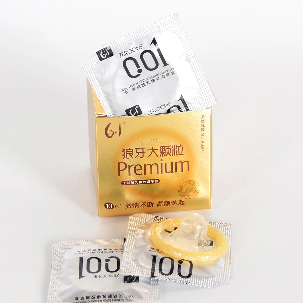 001 Latex Condoms for Men Good Quality OEM Package Service CE and ISO Dotted Sex Condom