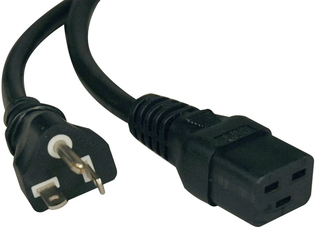 NEMA 6-20p USA 3 Pin Plug to IEC C19 with Sjt Black Wire, 12AWG 20A 250V UL CSA Replacement Eletrical Flexible Extension Cable Made in China AC DC Power Cord