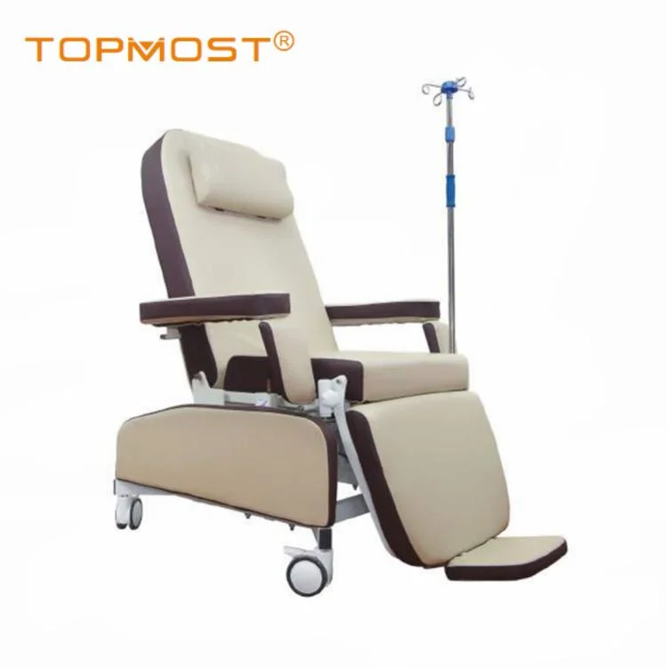 Ajuste manual del hospital la hemodiálisis sillón silla con reposabrazos de tratamiento de diálisis reposar la infusión