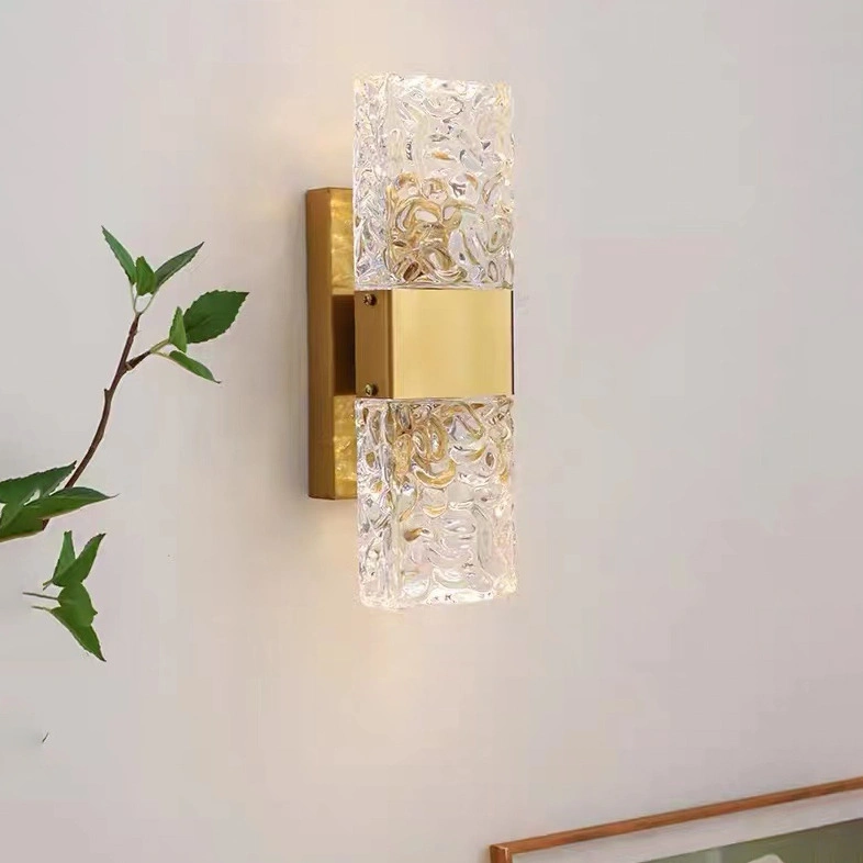 Nordic Modern simple Crystal Light Luxury Hotel Bedroom LED Bed Wall Lamp.