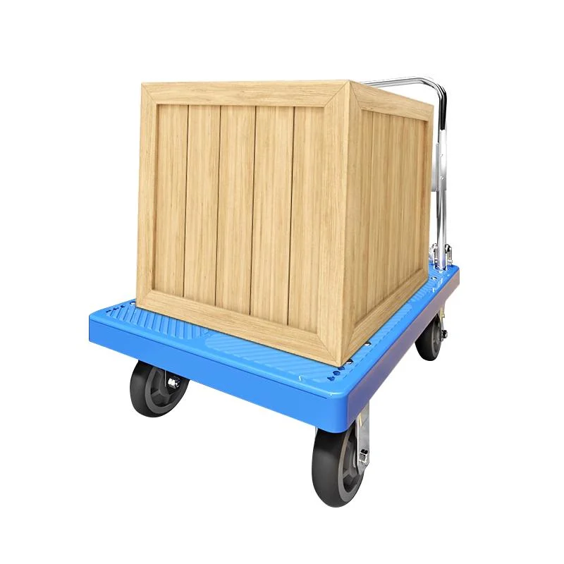 Kunststoff Nylon 600kg 4 Räder Faltbare Transport-Plattform für Lebensmittel Flachbett-Handwagen